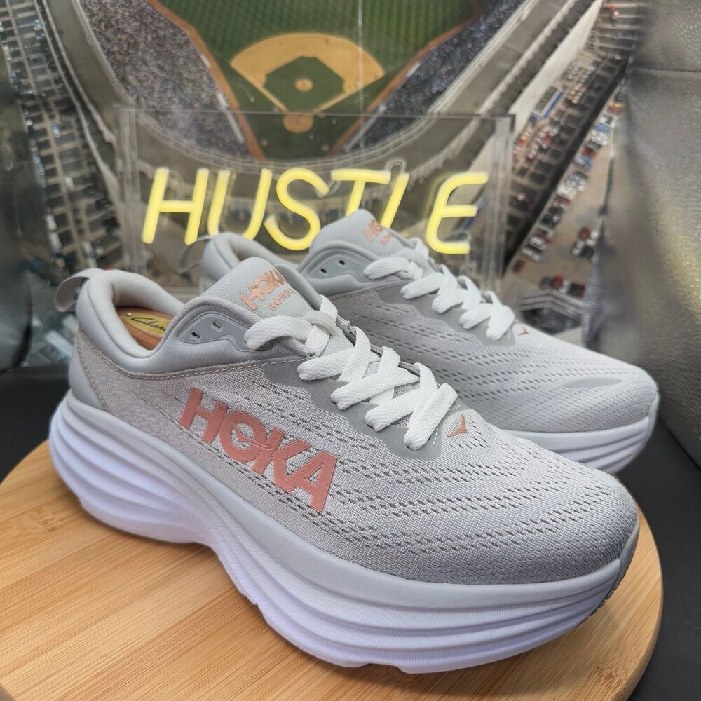 Hoka One One Bondi 8 Harbor Mist Lunar Rock Women's Size 9.5D (Wide)